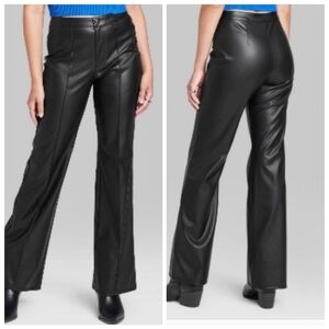 Wild Fable High Rise Faux Leather Flare Pants